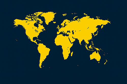 Carte du monde (mode sombre)